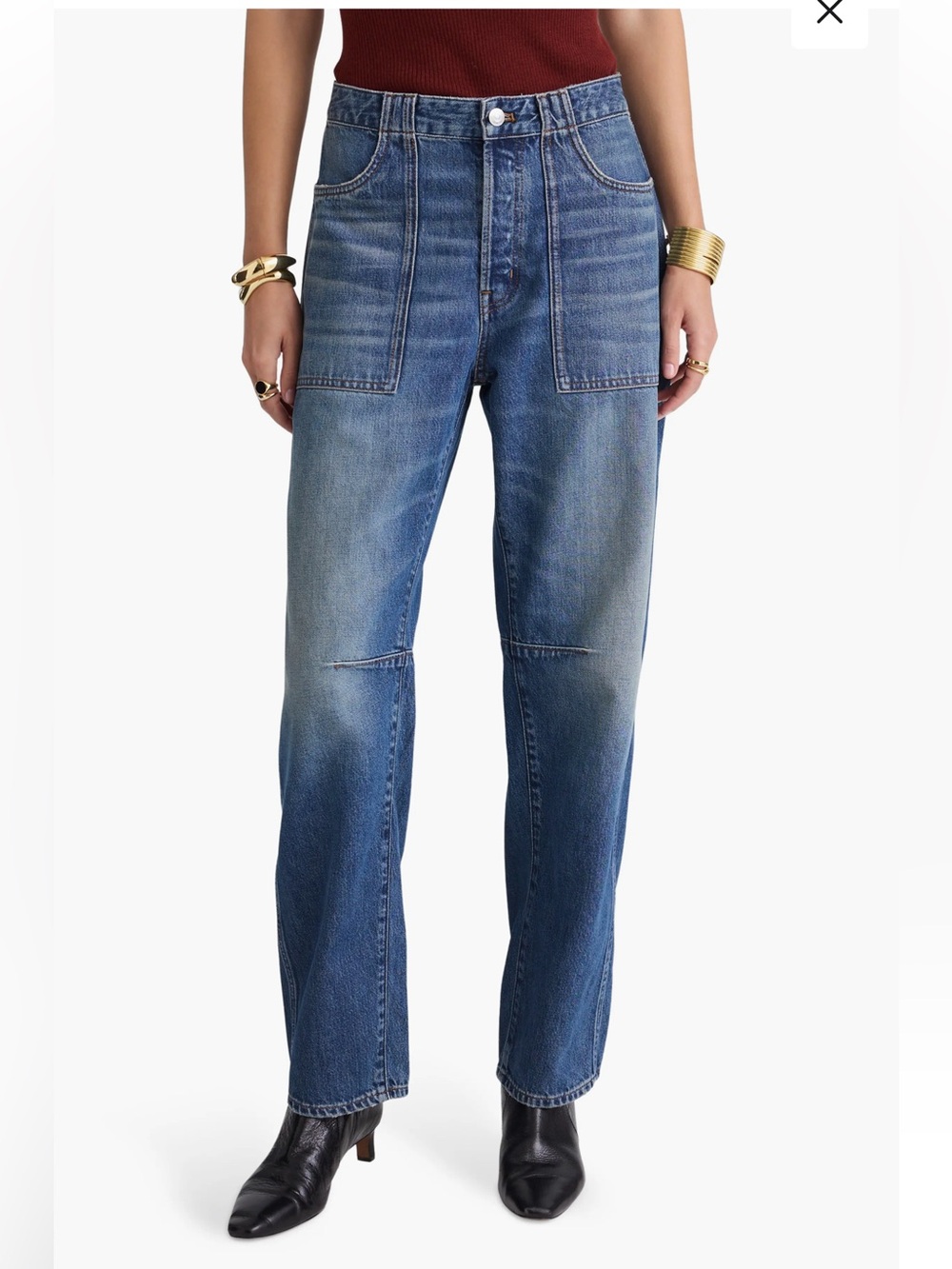Madewell Men's Relaxed Blue Jeans with Patch Pockets
